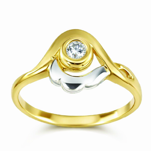 20K Yellow Gold Diamond Ring