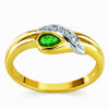 20K Yellow Gold Diamond Emerald Ring
