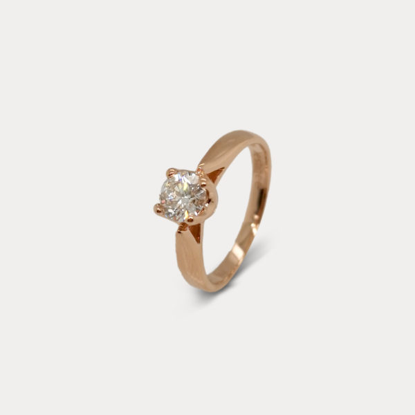 18K Rose Gold 4 Claw Diamond Ring Destinee