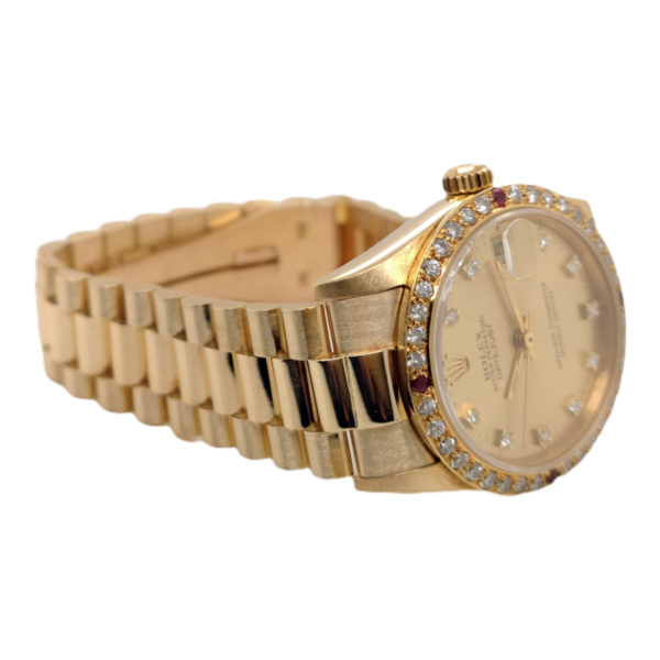 18K Yellow Gold Rolex Datejust Diamond 68278 Left View