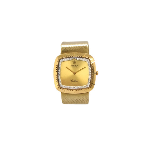 18K Yellow Gold Rolex Cellini Diamond Watch