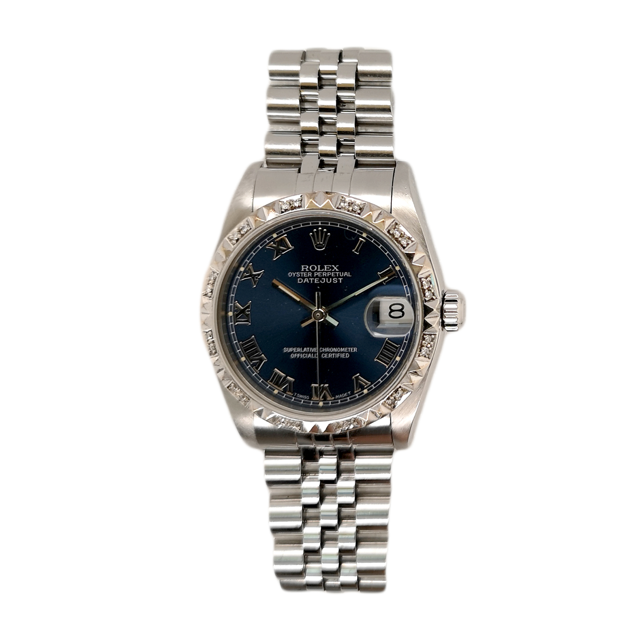 ROLEX DATEJUST 31 WATCH W/DIA BEZEL