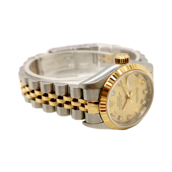 ROLEX LADY DATEJUST DIAMOND WATCH Left Right