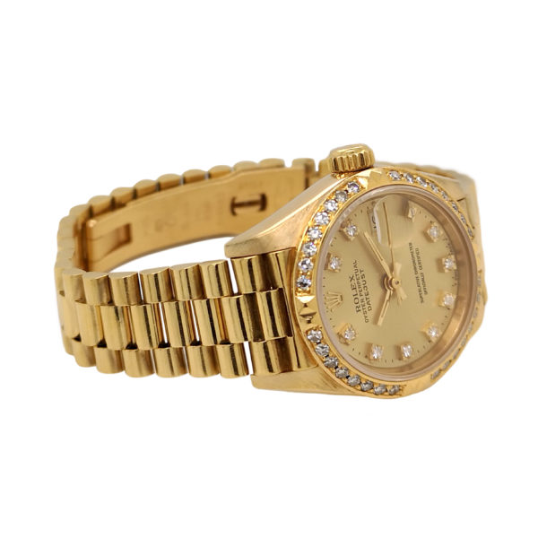 18K Rolex Lady-Datejust Diamond 69178 Left View