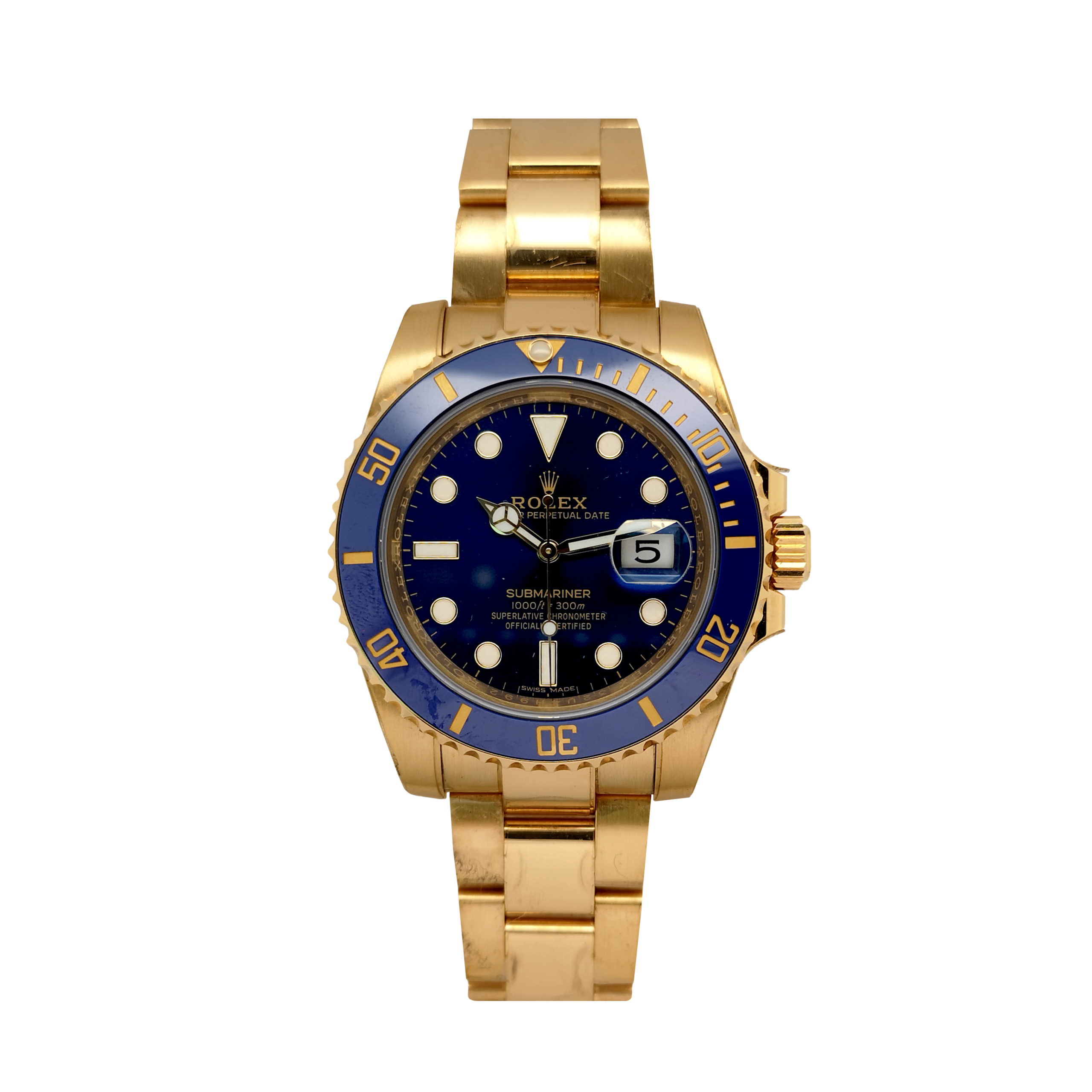 18K YG Rolex Submariner 116618LB