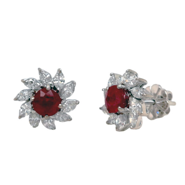750 WG DIA & RUBY EARSTUD
