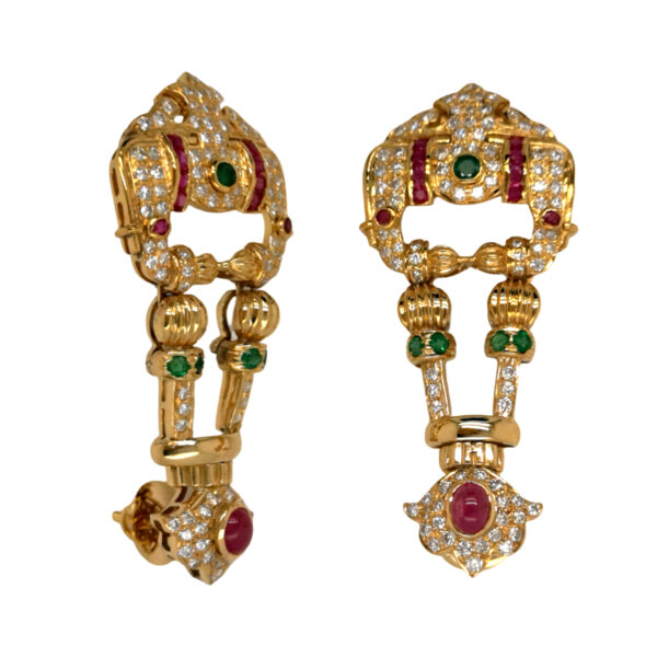 585 YG DIA & COLOUR GEMS EARSTUD