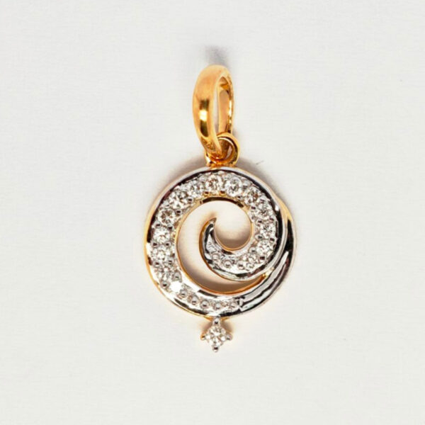 750 Yellow Gold Diamond Pendant 2 Tone