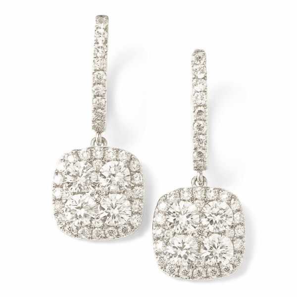 750 White Gold Diamond Earring