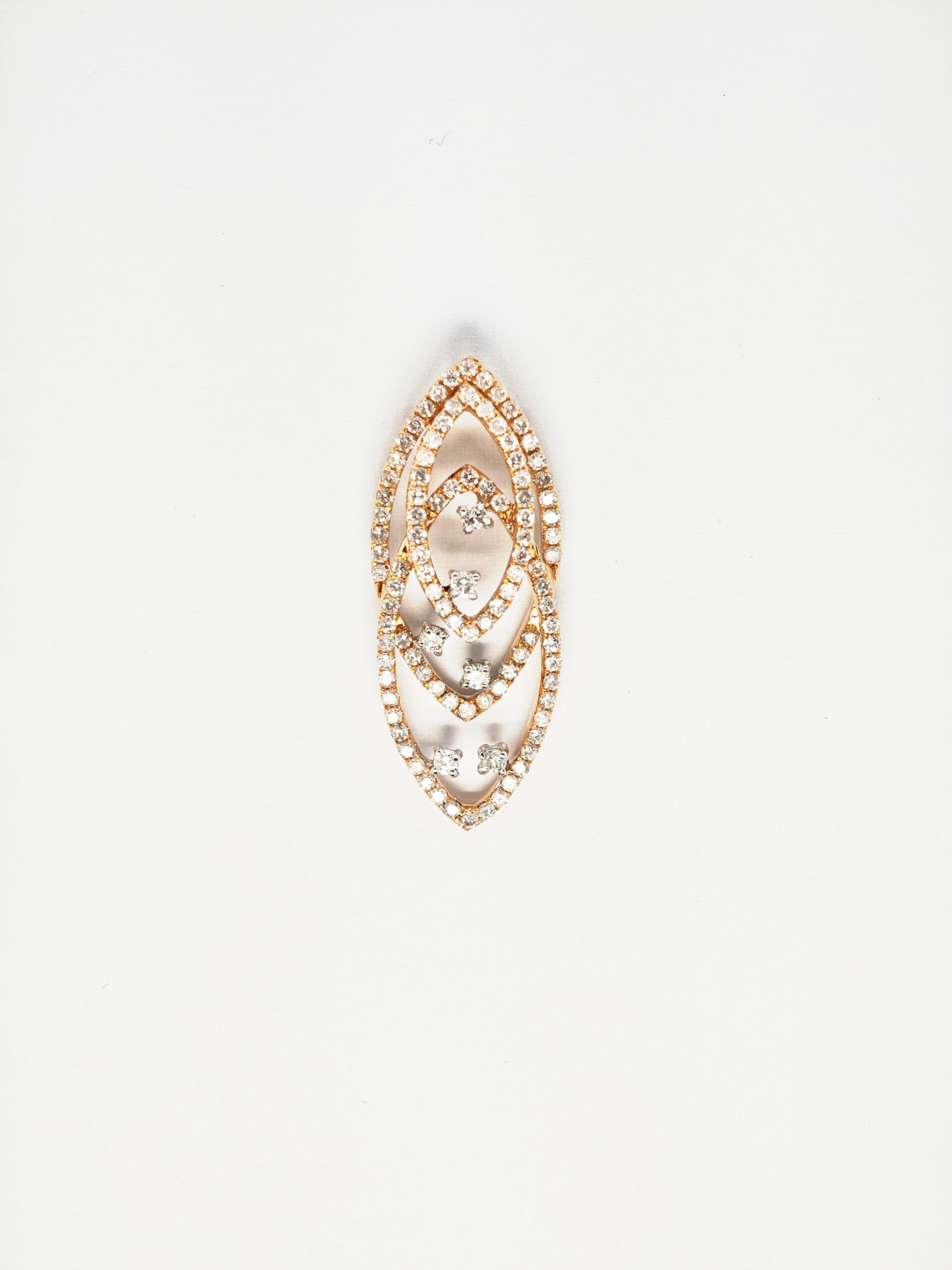 750 Rose Gold Diamond Pendant 2 Tone