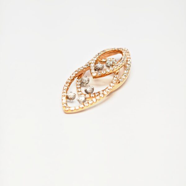 750 Rose Gold Diamond Pendant 2 Tone