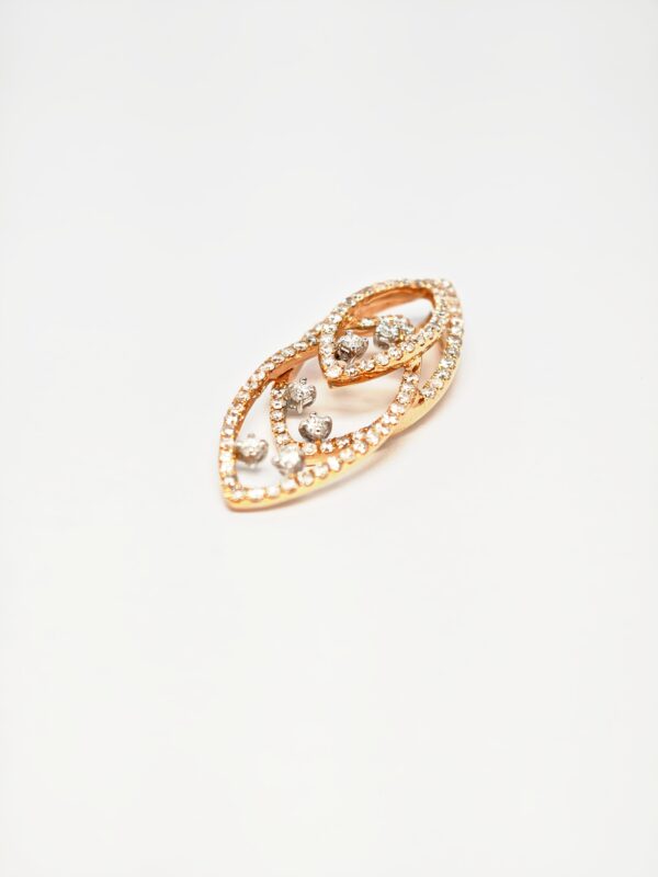 750 Rose Gold Diamond Pendant 2 Tone