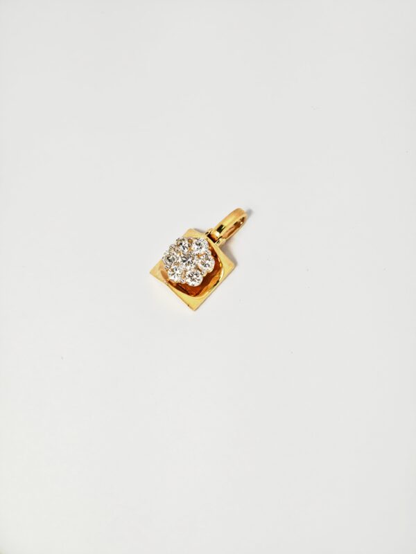 750 Yellow Gold Diamond Pendant 2 Tone - Image 2