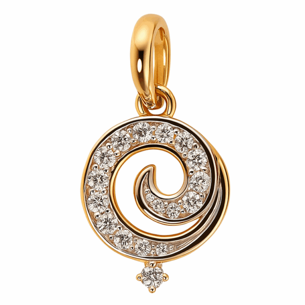 750 Yellow Gold Diamond Pendant 2 Tone