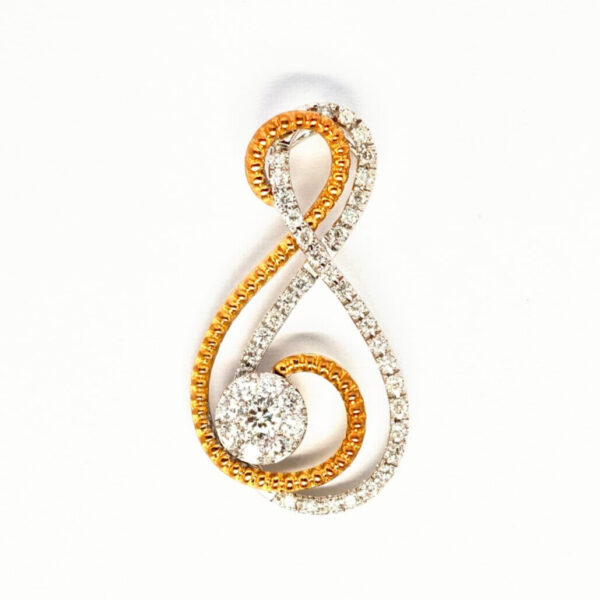 750 Yellow/White Gold Diamond Pendant