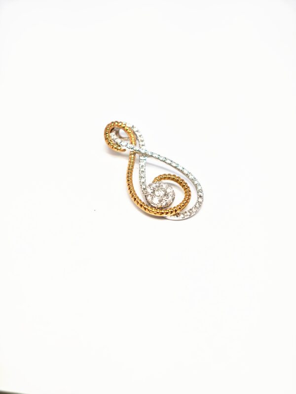 750 Yellow/White Gold Diamond Pendant - Image 2