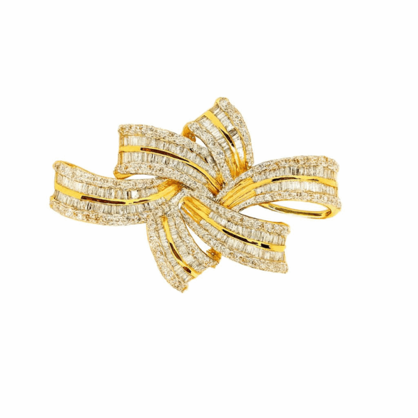 18K Yellow Gold Diamond Pendant 2 Tone
