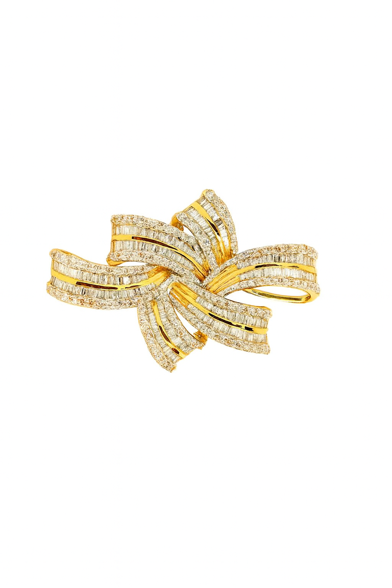 18K Yellow Gold Diamond Pendant 2 Tone