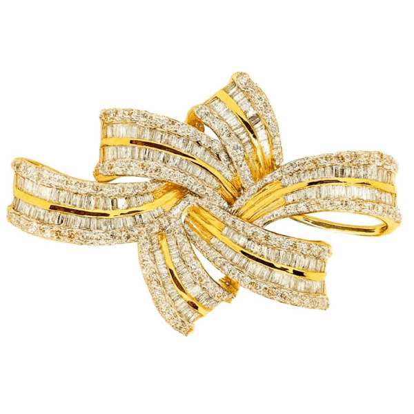 18K Yellow Gold Diamond Pendant 2 Tone