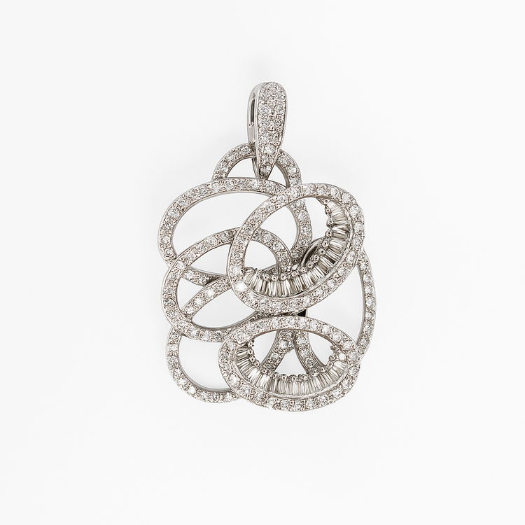 18K White Gold Diamond Pendant