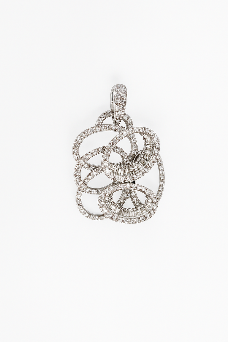 18K White Gold Diamond Pendant