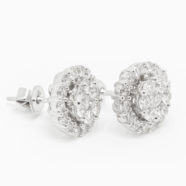 18K White Gold Diamond Earstud