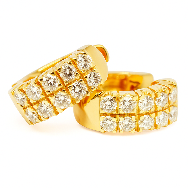 20K Yellow Gold Diamond Earring