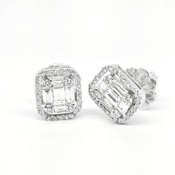 18K White Gold Diamond Earstud