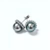 18K White Gold Diamond & Pearl Earstud