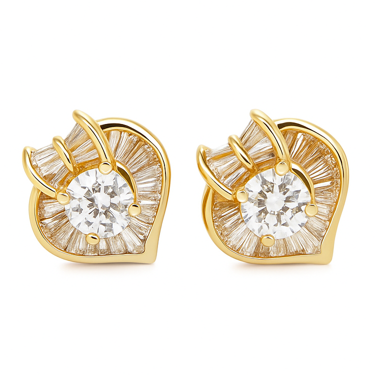 20K Yellow Gold Diamond Earstud