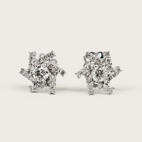 14K/18K White Gold Diamond Earstud