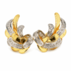 18K Yellow Gold Diamond Earring 2 Tone