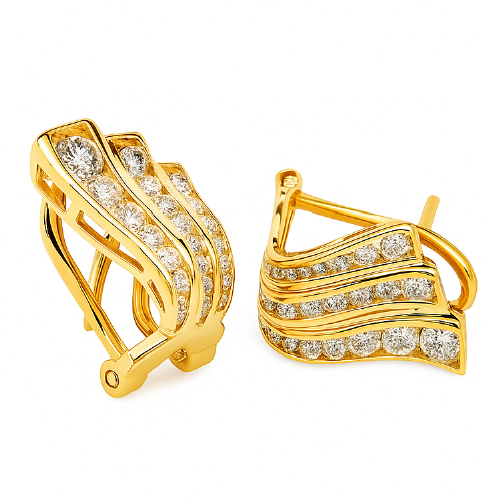 20K Yellow Gold Diamond Earring