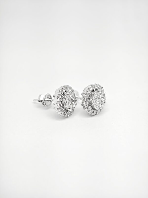 18K White Gold Diamond Earstud