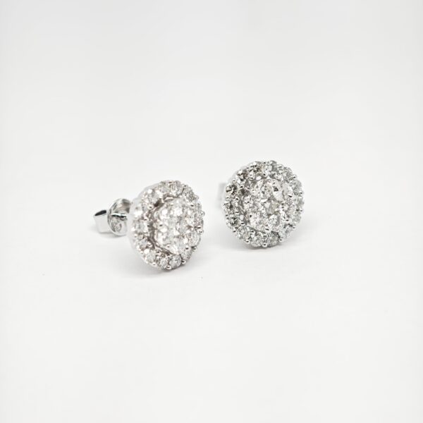 18K White Gold Diamond Earstud
