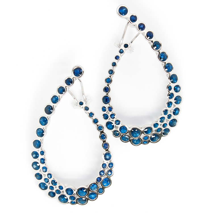 18K White Gold Blue Sapphire Earring SGD 5,629