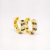 20K Yellow Gold Diamond & Blue Sapphire Earring