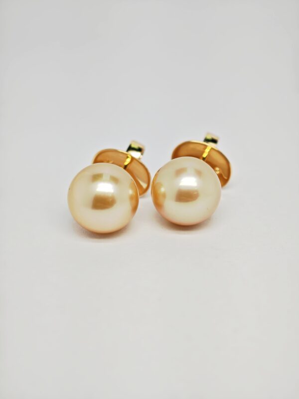 18K Yellow Gold Pearl Earstud