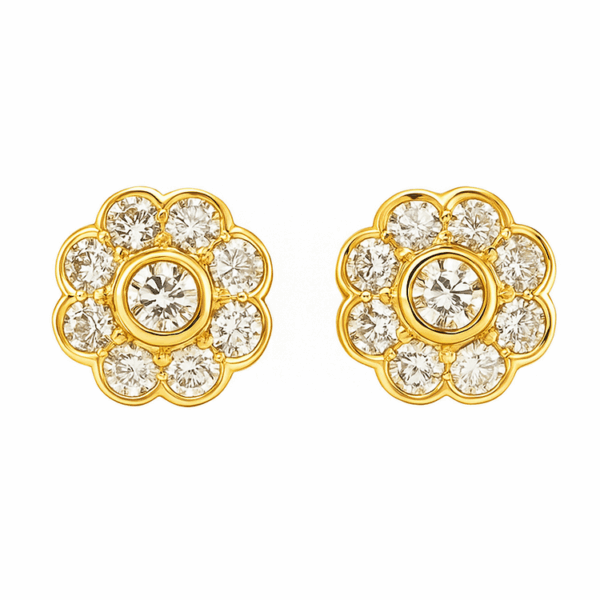20K Yellow Gold Diamond Earstud