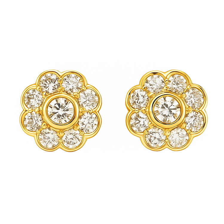 20K Yellow Gold Diamond Earstud