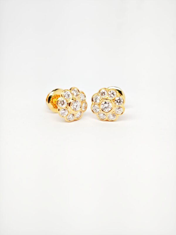 20K Yellow Gold Diamond Earstud
