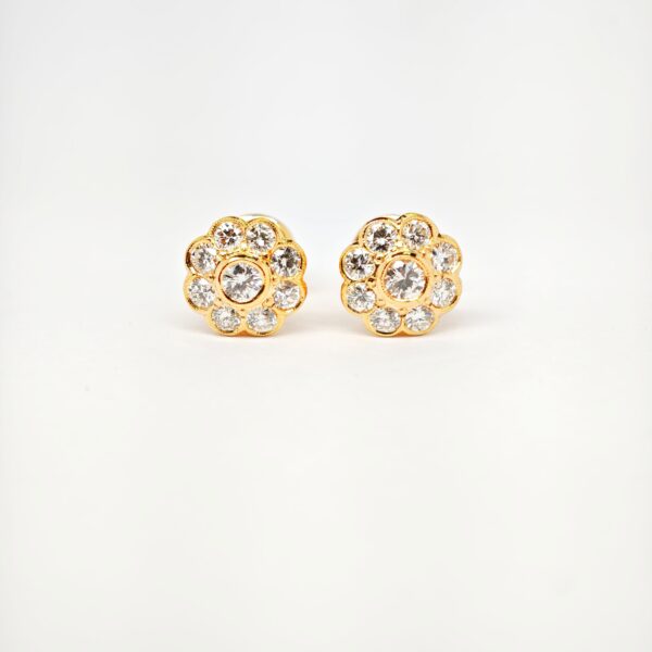 20K Yellow Gold Diamond Earstud