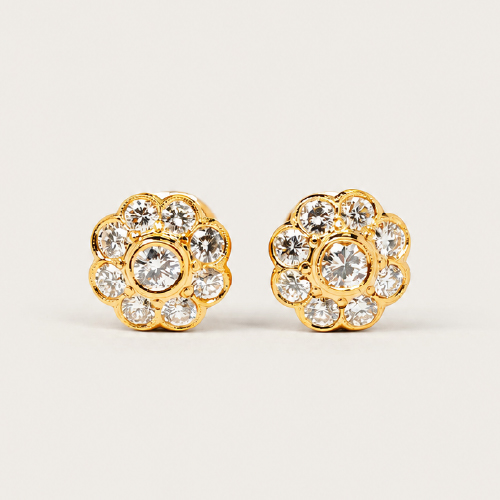 20K Yellow Gold Diamond Earstud