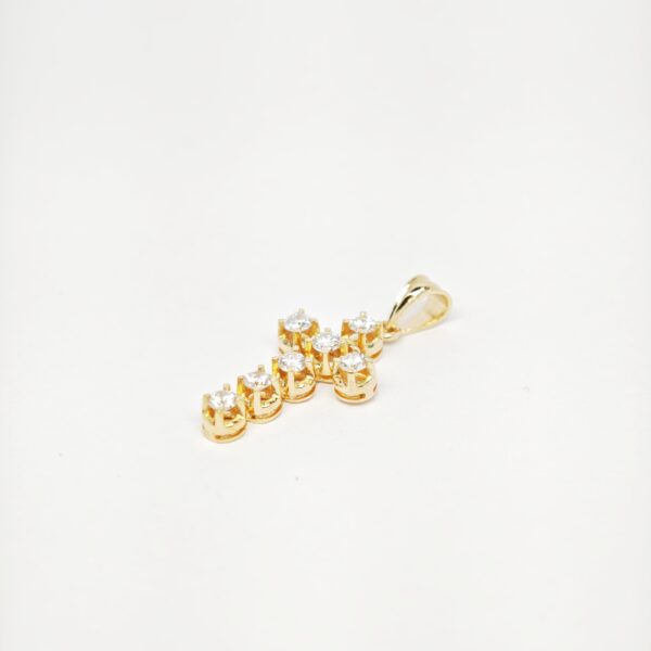 18K Yellow Gold Diamond Cross Pendant