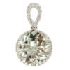 18K White Gold Diamond & Stone Pendant