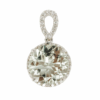 18K White Gold Diamond & Stone Pendant