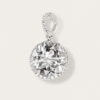 18K White Gold Diamond & Stone Pendant