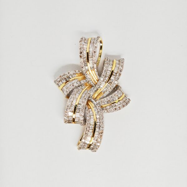 18K Yellow Gold Diamond Pendant 2 Tone