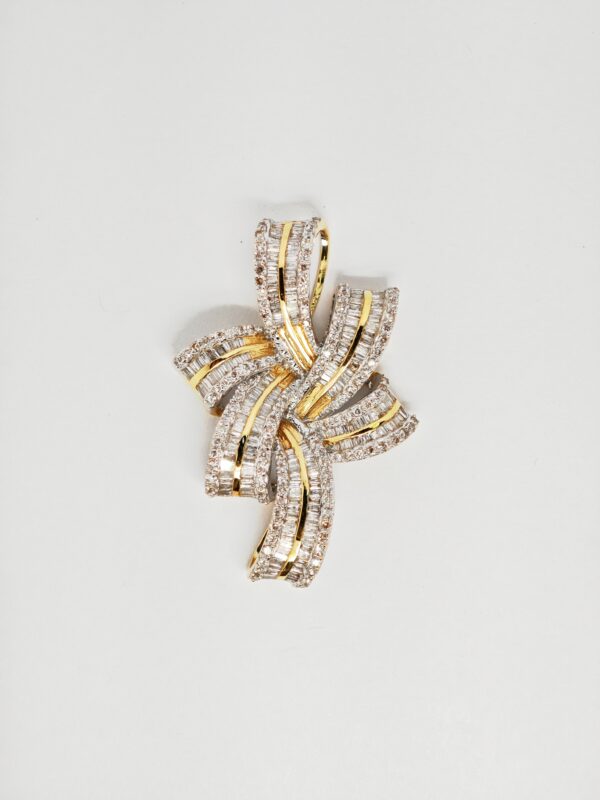 18K Yellow Gold Diamond Pendant 2 Tone