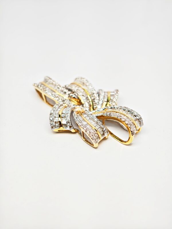18K Yellow Gold Diamond Pendant 2 Tone